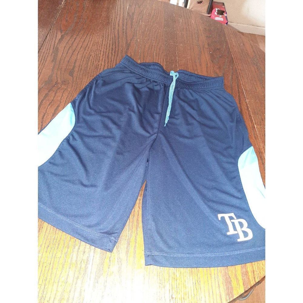 Small TX3 Cool MLB Tampa Bay Ray Florida Casual Athletic Shorts Drawstring Waist